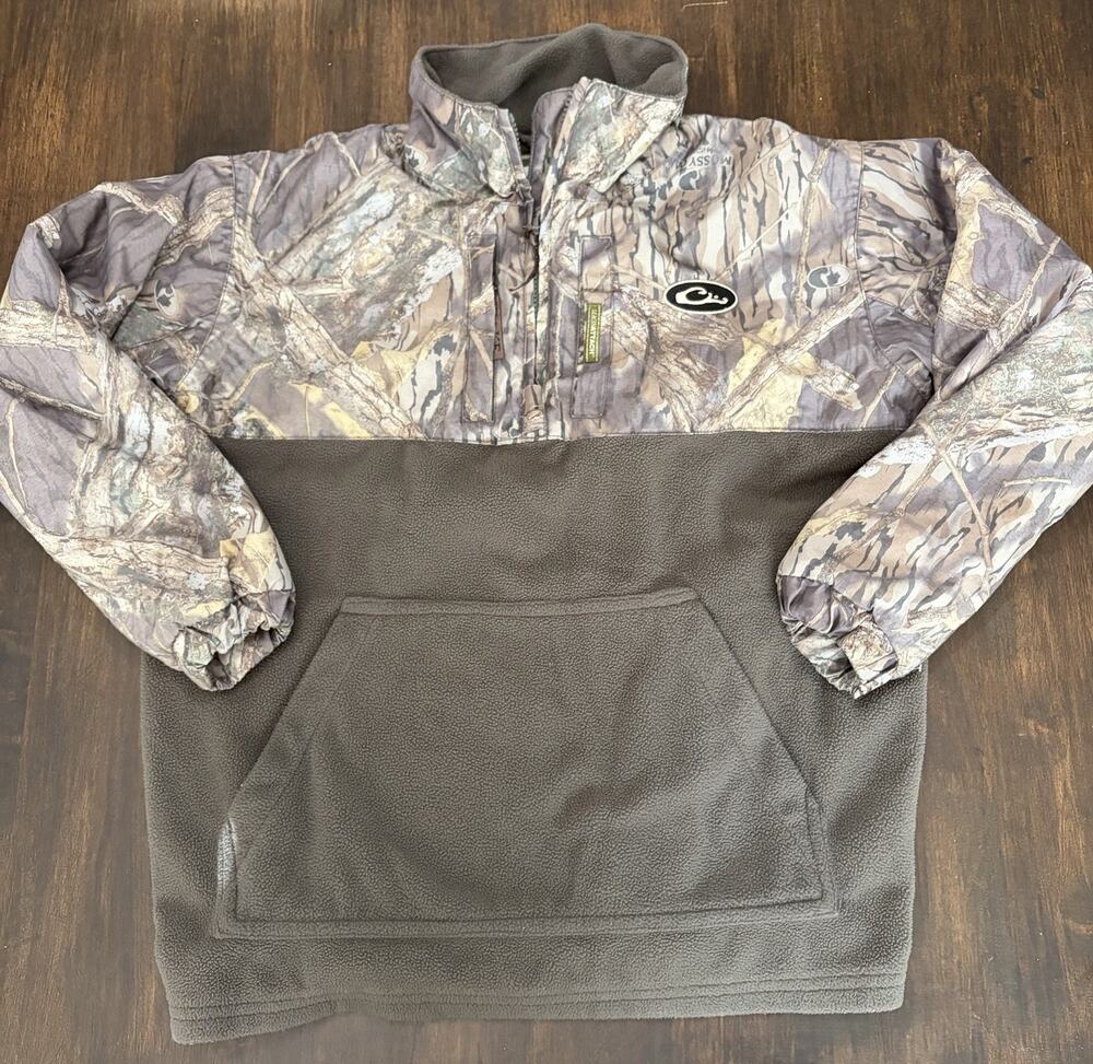 Drake Waterfowl Youth Boys' 1/4 Zip Camo Pullover Jacket, Size 14